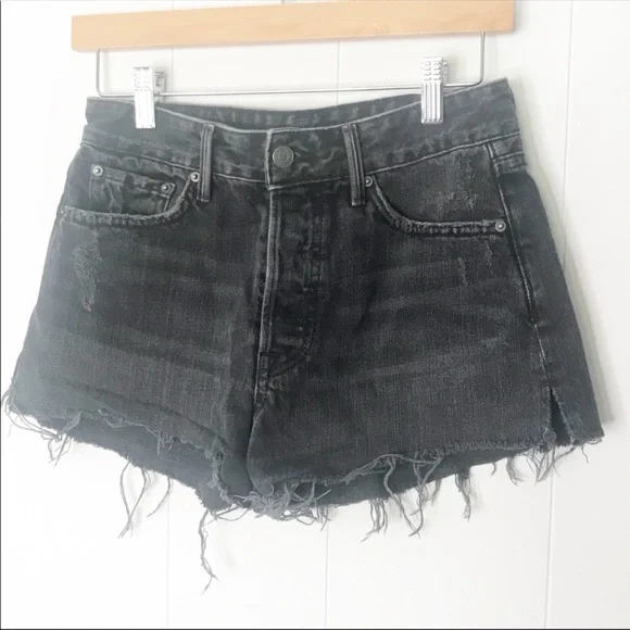 GRLFRND Cindy Distressed Black Jean Shorts 25 - Picture 5 of 10